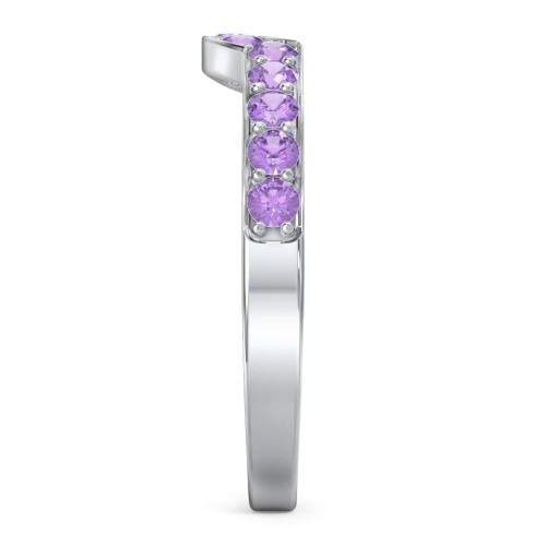 U-Shape Shadow Ring – Sterling Silver with Amethyst