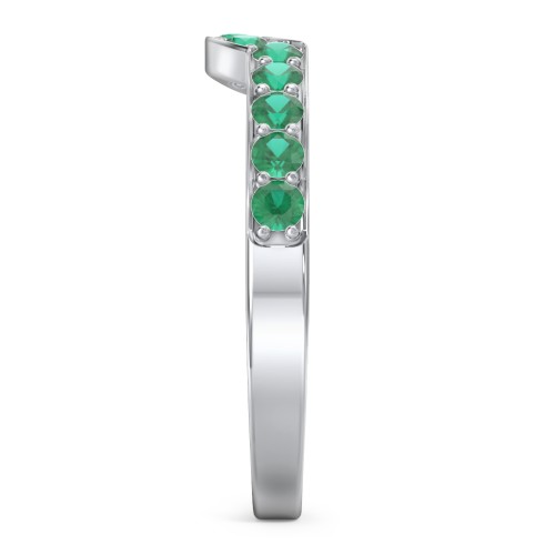 U-Shape Shadow Ring – Sterling Silver with Emerald