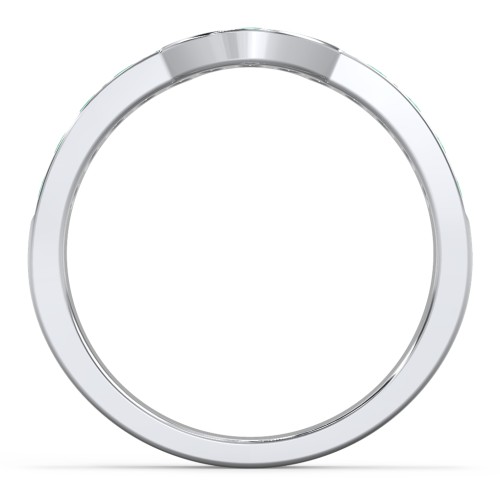 U-Shape Shadow Ring – Sterling Silver with Emerald
