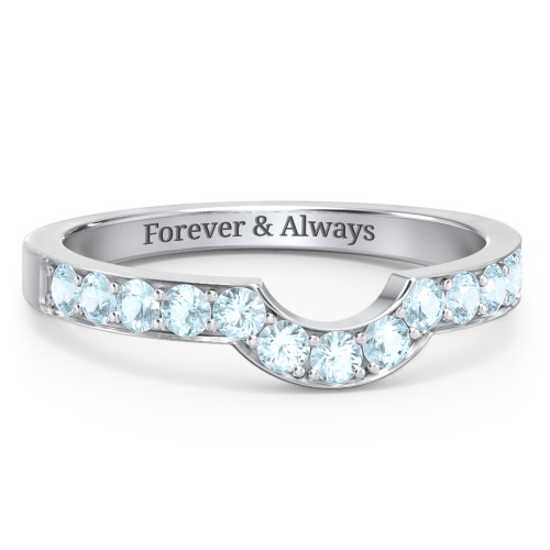 U-Shape Shadow Ring – Sterling Silver with Blue Topaz