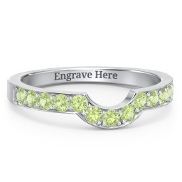 U-Shape Shadow Ring in 925 Sterling Silver with Peridot