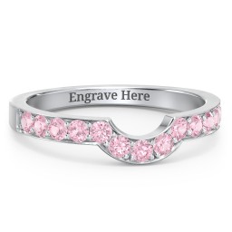 U-Shape Shadow Ring in 925 Sterling Silver with Pink Tourmaline