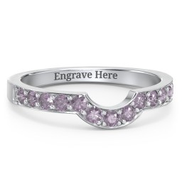 U-Shape Shadow Ring in 925 Sterling Silver with Alexandrite