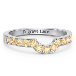 U-Shape Shadow Ring in 925 Sterling Silver with Citrine