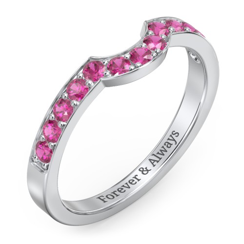 U-Shape Shadow Ring – Sterling Silver with Ruby