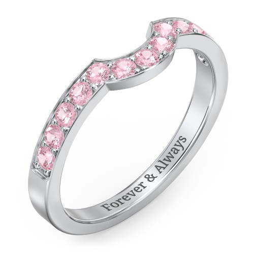 U-Shape Shadow Ring – Sterling Silver with Pink Tourmaline