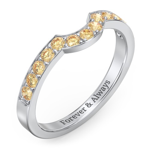 U-Shape Shadow Ring – Sterling Silver with Citrine