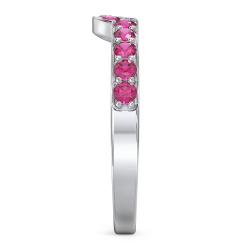 U-Shape Shadow Ring – Sterling Silver with Ruby
