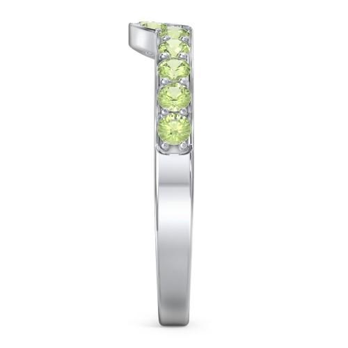 U-Shape Shadow Ring – Sterling Silver with Peridot
