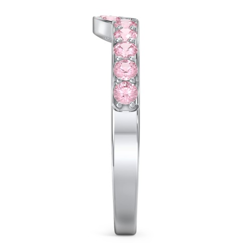 U-Shape Shadow Ring – Sterling Silver with Pink Tourmaline