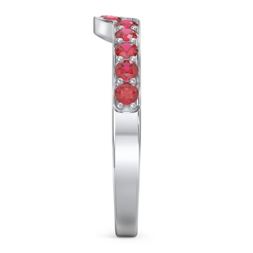 U-Shape Shadow Ring – Sterling Silver with Garnet
