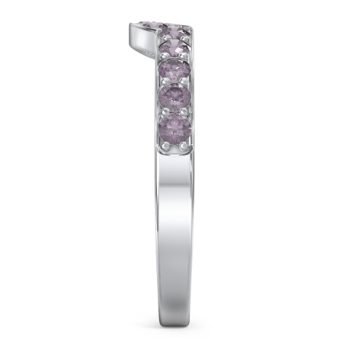 U-Shape Shadow Ring – Sterling Silver with Alexandrite
