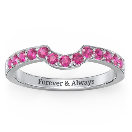 U-Shape Shadow Ring – Sterling Silver with Ruby
