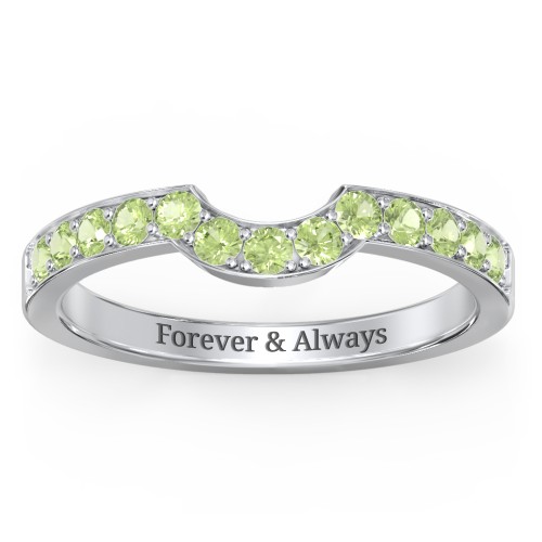 U-Shape Shadow Ring – Sterling Silver with Peridot