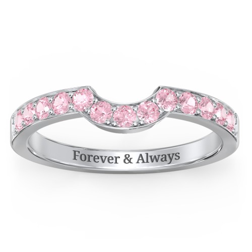 U-Shape Shadow Ring – Sterling Silver with Pink Tourmaline