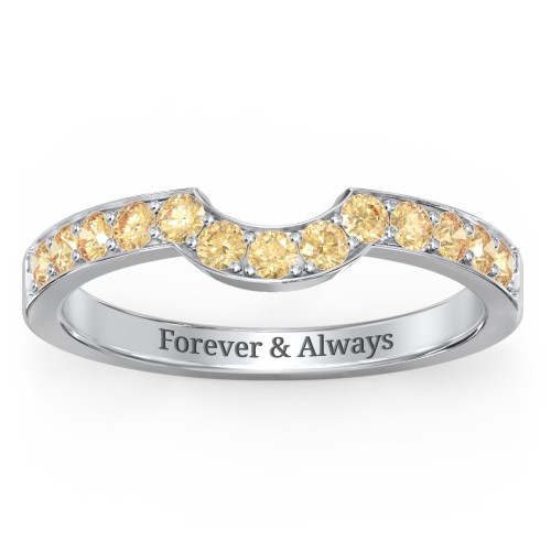 U-Shape Shadow Ring – Sterling Silver with Citrine