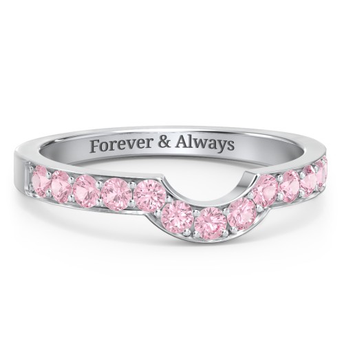 U-Shape Shadow Ring – Sterling Silver with Pink Tourmaline