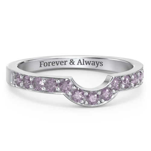 U-Shape Shadow Ring – Sterling Silver with Alexandrite