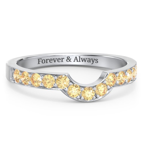 U-Shape Shadow Ring – Sterling Silver with Citrine