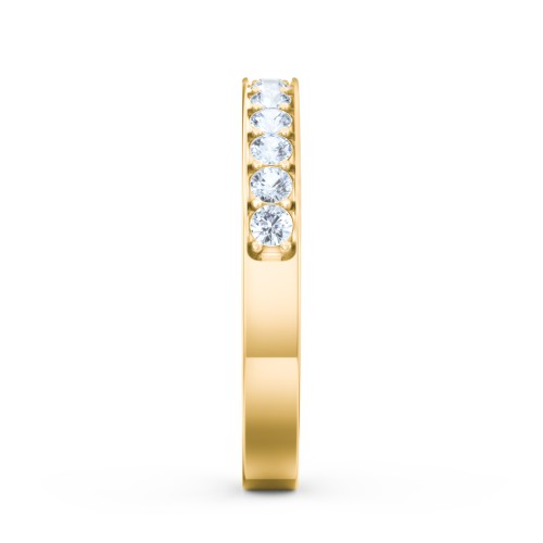 Classic Half Eternity Ring – 10K Yellow Gold with Aquamarine