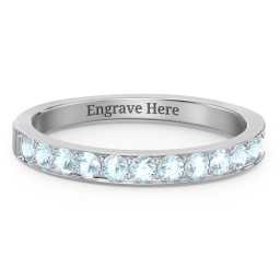 Classic Half Eternity Ring in 925 Sterling Silver with Blue Topaz