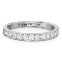 Classic Half Eternity Ring in 925 Sterling Silver with Diamond