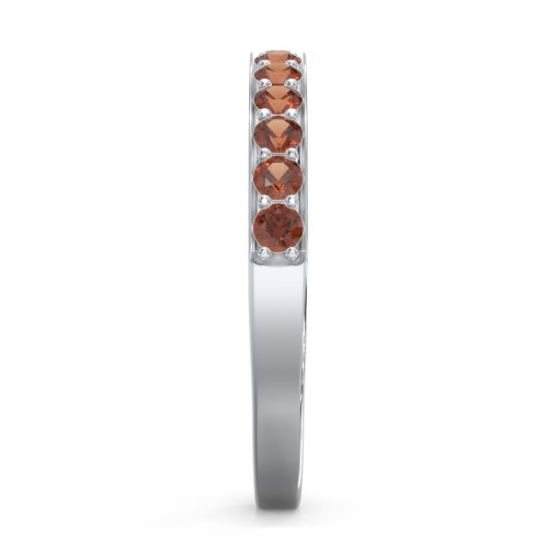 Classic Half Eternity Ring – Sterling Silver with Garnet