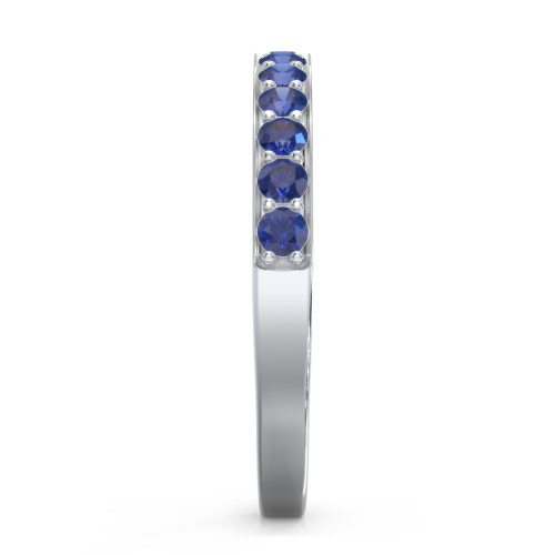 Classic Half Eternity Ring – Sterling Silver with Blue Sapphire