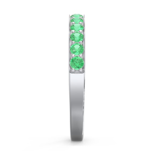 Classic Half Eternity Ring – Sterling Silver with Emerald