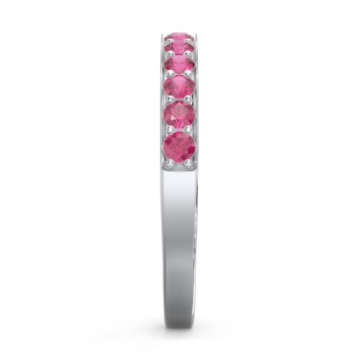 Classic Half Eternity Ring – Sterling Silver with Ruby