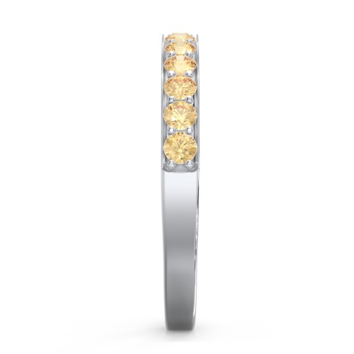Classic Half Eternity Ring – Sterling Silver with Citrine