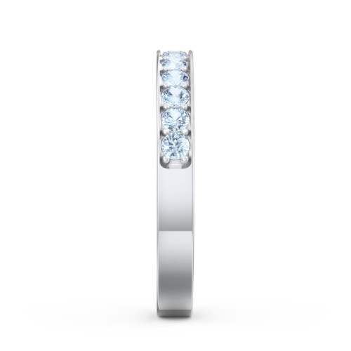 Classic Half Eternity Ring – Sterling Silver with Blue Topaz