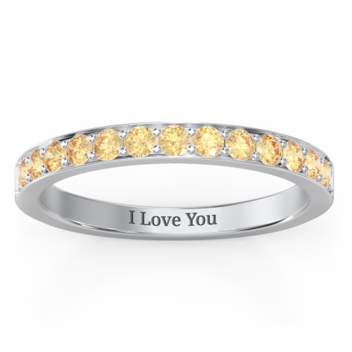 Classic Half Eternity Ring – Sterling Silver with Citrine