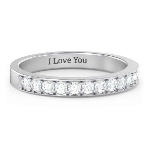Classic Half Eternity Ring – Sterling Silver with Lab Diamond