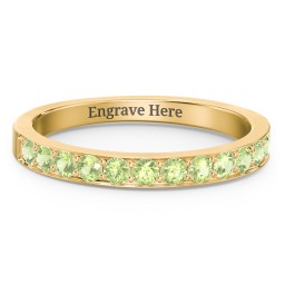 Classic Half Eternity Ring in 10K Solid Yellow Gold with Peridot