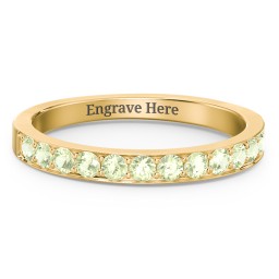 Classic Half Eternity Ring in 10K Solid Yellow Gold with Peridot