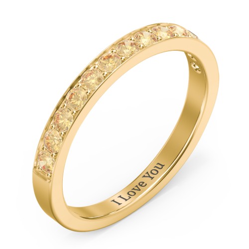 Classic Half Eternity Ring – 10K Yellow Gold with Citrine