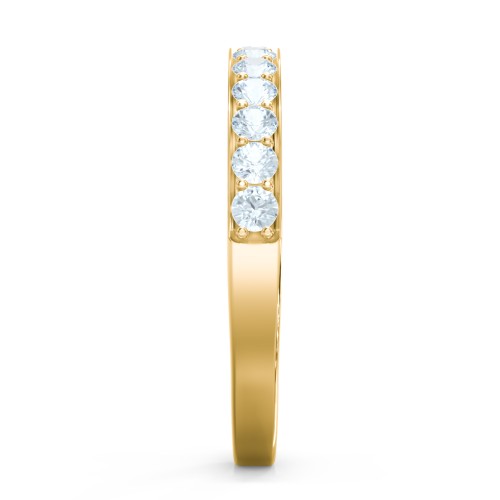 Classic Half Eternity Ring – 10K Yellow Gold with Aquamarine