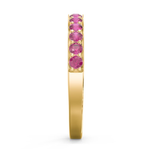 Classic Half Eternity Ring – 10K Yellow Gold with Ruby