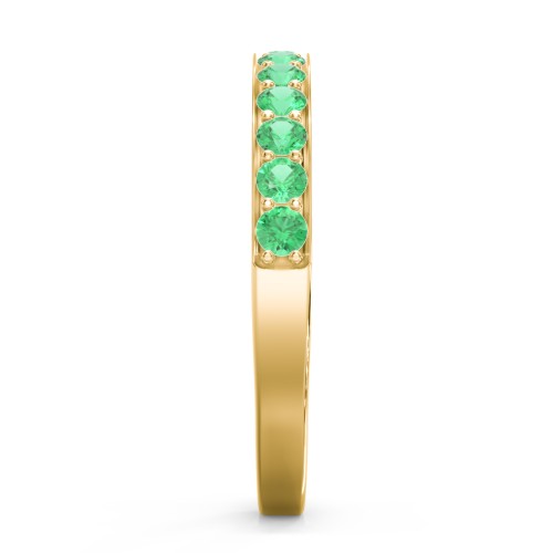 Classic Half Eternity Ring – 10K Yellow Gold with Emerald