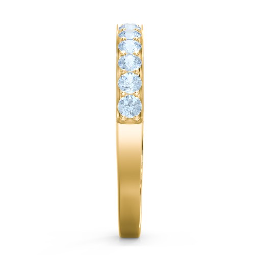 Classic Half Eternity Ring – 10K Yellow Gold with Blue Topaz