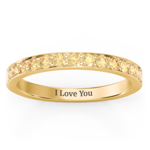 Classic Half Eternity Ring – 10K Yellow Gold with Citrine