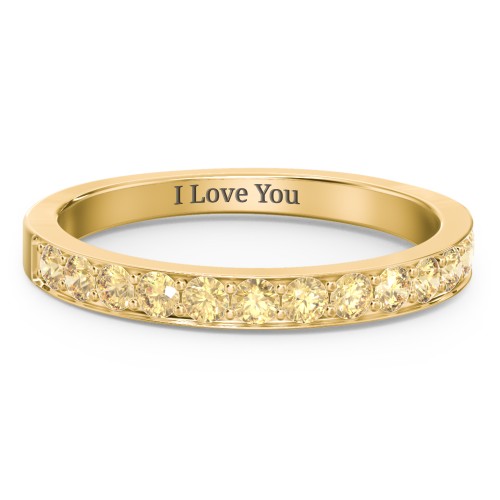 Classic Half Eternity Ring – 10K Yellow Gold with Citrine