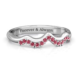 Solitaire Infinity Shadow Band in 925 Sterling Silver with Red Premium Zirconia