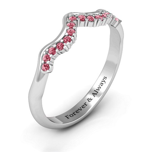 Solitaire Infinity Shadow Band – Sterling Silver with Red Premium Zirconia