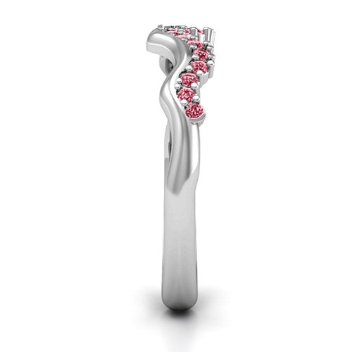 Solitaire Infinity Shadow Band – Sterling Silver with Red Premium Zirconia