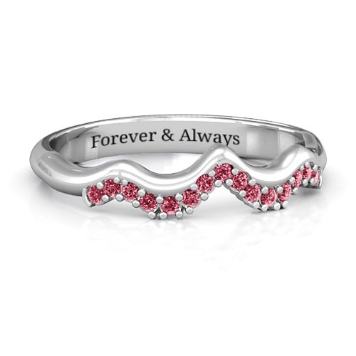 Solitaire Infinity Shadow Band – Sterling Silver with Red Premium Zirconia