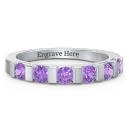 Band of Love Ring in 925 Sterling Silver with Amethyst