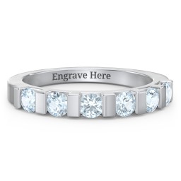 Band of Love Ring in 925 Sterling Silver with Aquamarine