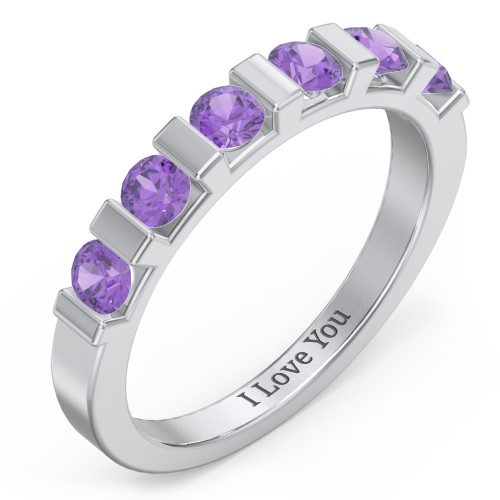 Band of Love Ring – Sterling Silver with Amethyst
